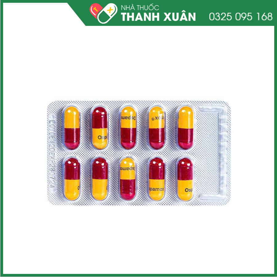 Ospamox 500mg điều trị nhiễm khuẩn hô hấp, nhiễm khuẩn da và mô, nhiễm khuẩn tiêu hóa, nhiễm khuẩn tiết niệu và sinh dục